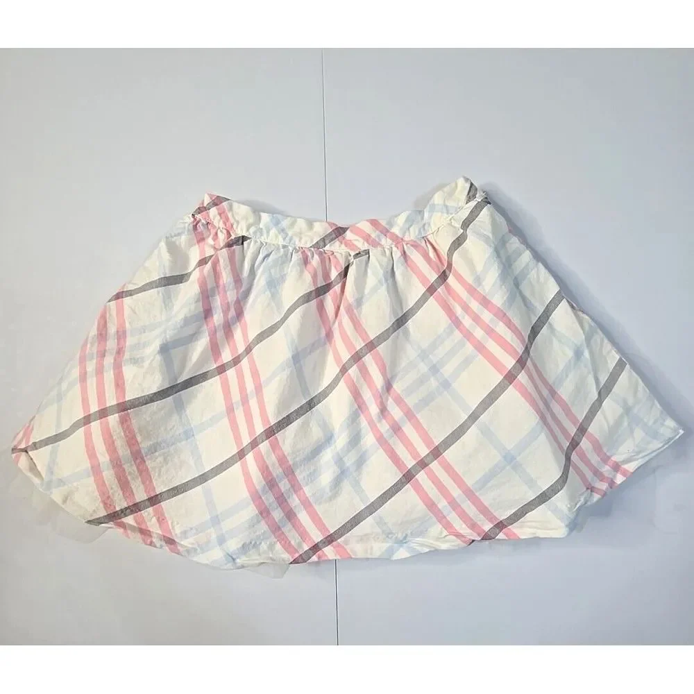 Gymboree 2pc Outfit Set Girls 12 Ivory Pink Plaid Butterfly Sugar Plum FairyCore